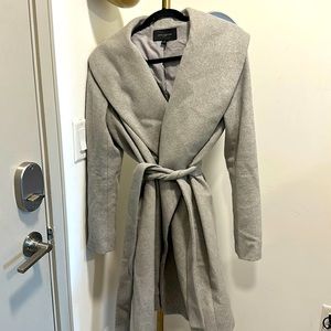 Heather gray wrap coat. Ann Taylor factory. Medium. Medium weight.